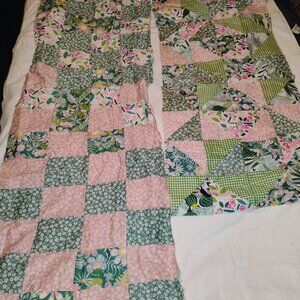 Pieced fabric unfinished quilt top